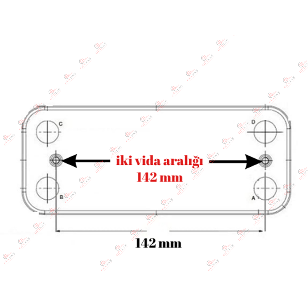 Termoline Plakalı Eşanjör 12 Plaka 142 MM Ariston Clas Matis Genus