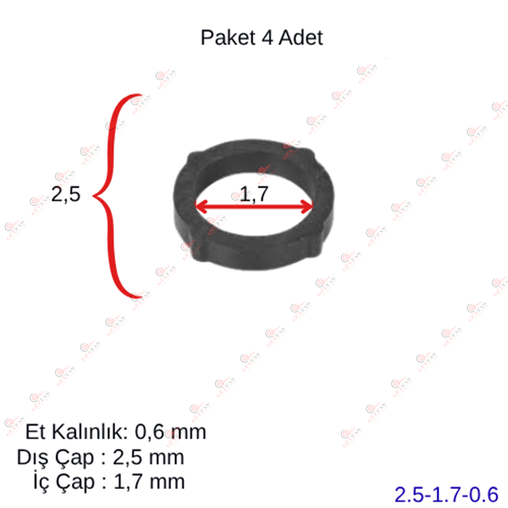 Plakalı Eşanjör Oring Conta Seti (4 ad.) 25*17*0,6