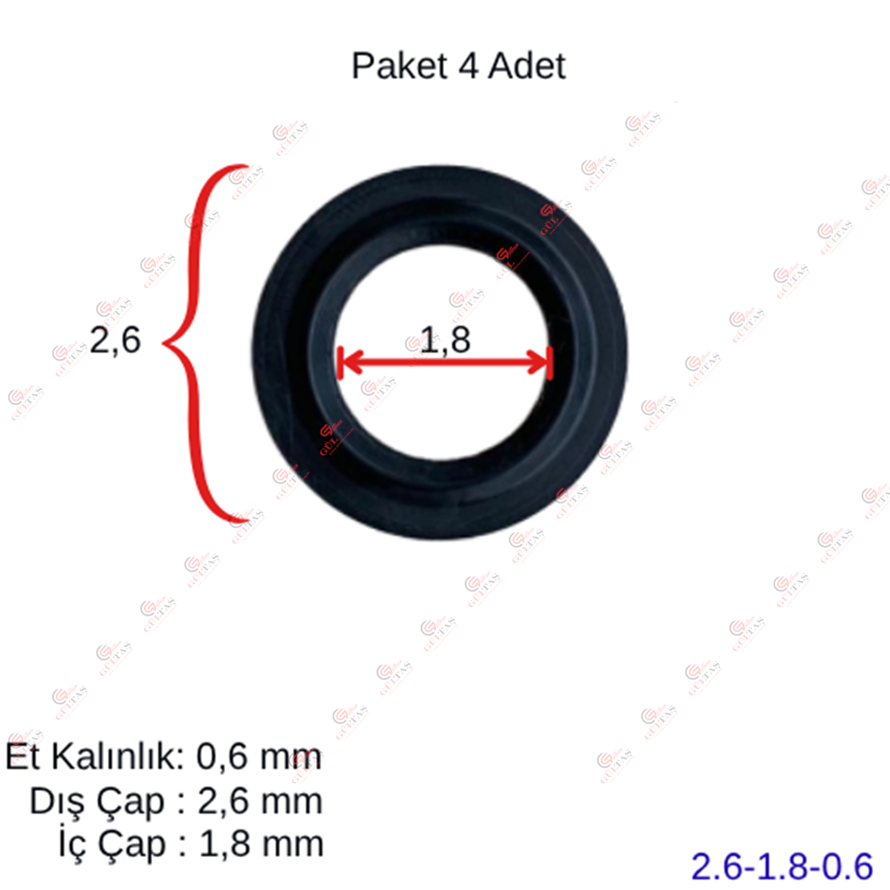 Plakalı Eşanjör Oring Conta Seti (4 ad.) 26*18*0,6