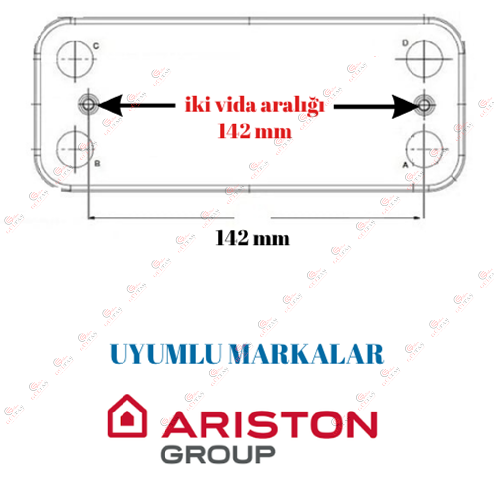 CONDEVO GIDEX PLAKA EŞANJÖR ARISTON CLASS 16 PLAKA 142 MM