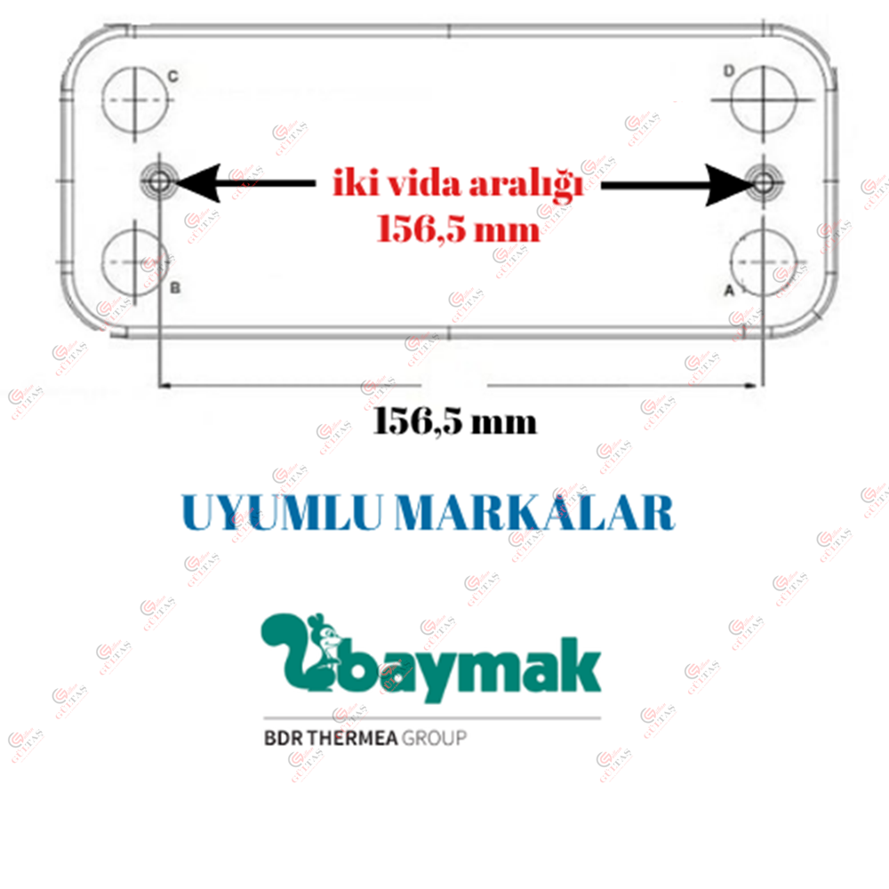 PLAKALI EŞANJÖR BAYMAK BAXİ TERMOLINE 12 PLK 156.5 mm