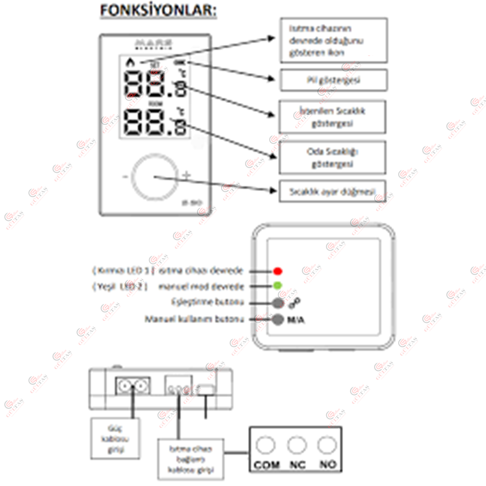MARS S20 KABLOSUZ ODA TERMOSTATI BEYAZ