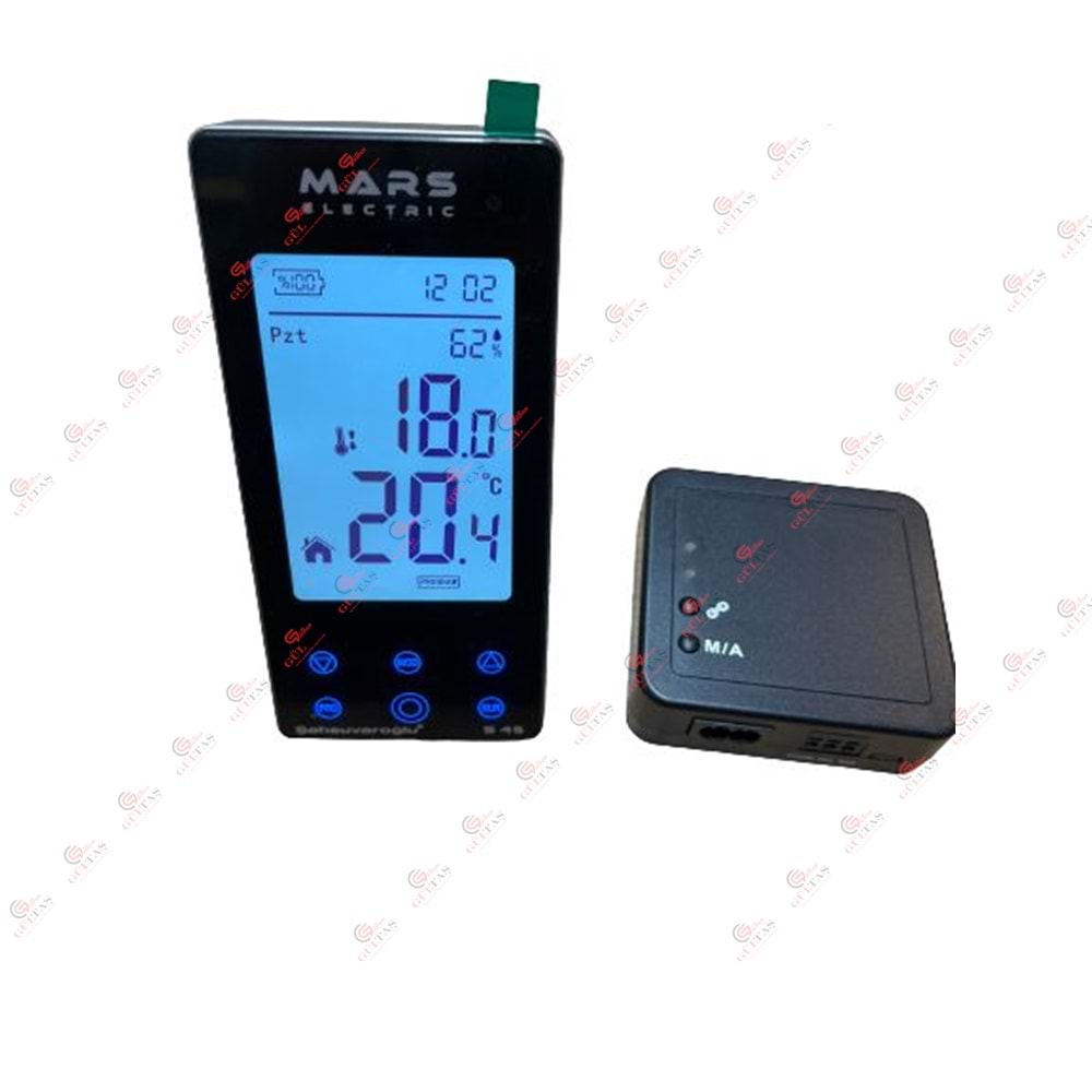 S45 SİYAH KABLOSUZ PRO DİJİTAL ODA TERMOSTATI