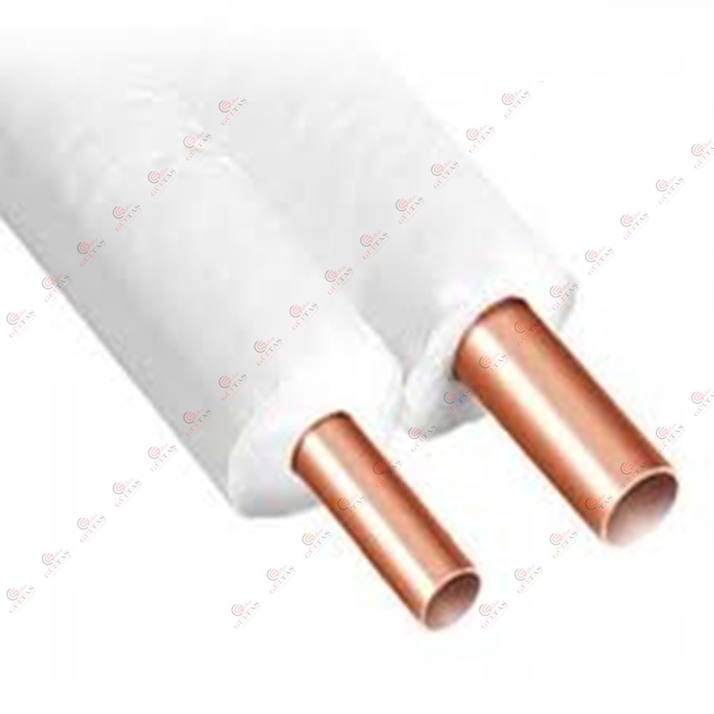 BAKIR BORU 1/4-1/2 9MM 0,80 ÇİFTLİ BEYAZ İZOLELİ BORU