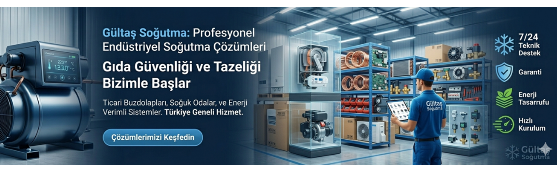 Gültaş Soğutma endüstriyel kompresör ve kombi yedek parça çeşitleri.