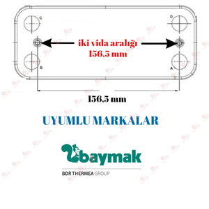 PLAKALI EŞANJÖR BAYMAK BAXİ TERMOLINE 12 PLK 156.5 mm