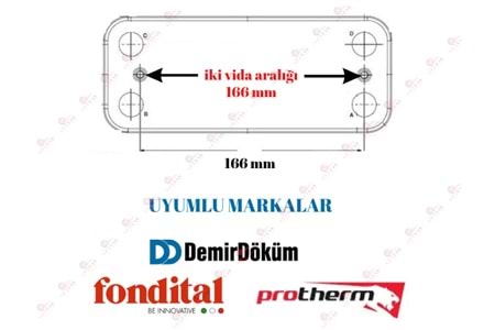 PLAKALI EŞANJÖR CONDEVO ADEN NEVA NİTRON 12 PLAKA 166 MM