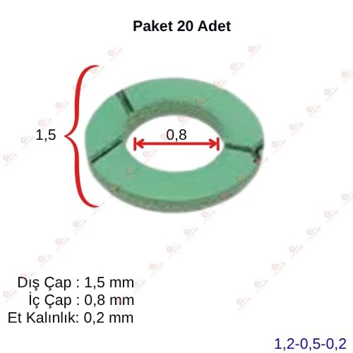 Klingrit Conta Yeşil (20 Adet) 15*08*0,2