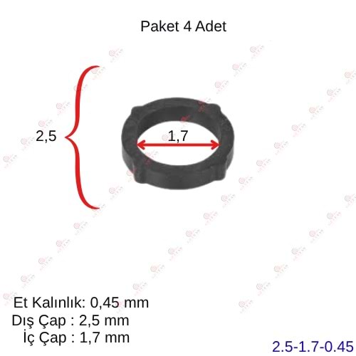 Plakalı Eşanjör Oring Conta Seti (4 ad.) 25*17*0,45
