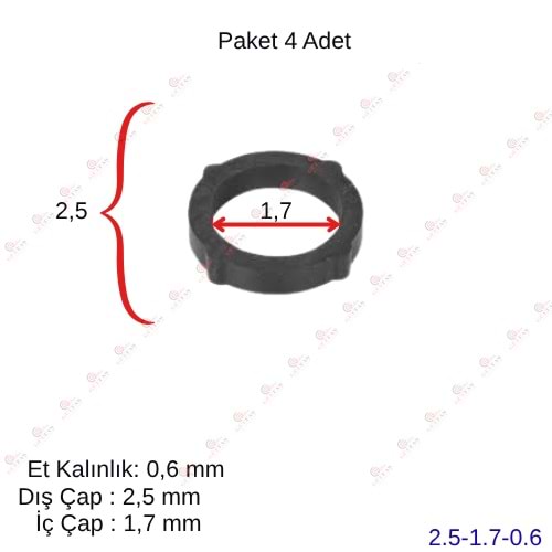 Plakalı Eşanjör Oring Conta Seti (4 ad.) 25*17*0,6