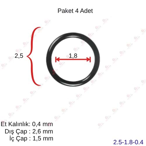 Plakalı Eşanjör Oring Conta Seti (4 ad.) 25*18*0,4