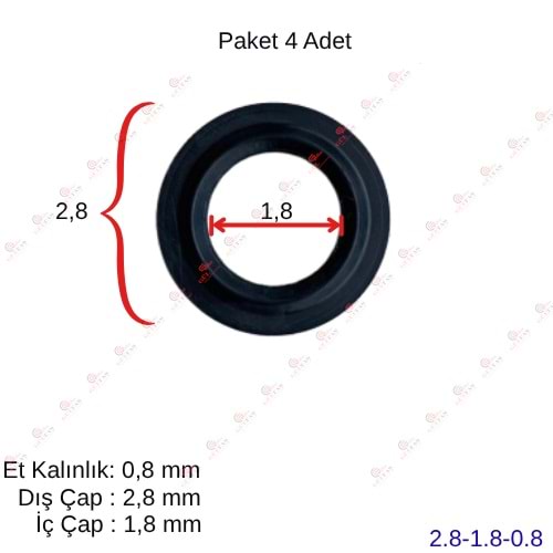 Plakalı Eşanjör Oring Conta Seti (4 ad.) 28*18*0,8
