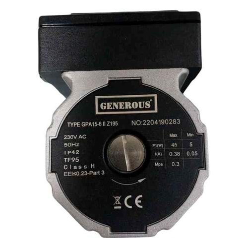 GENEROUS ATROMIX ECA PREMIX PROTHERM GPA15-6 II Z195MAX.45W SİRKİLASYON MOTOR